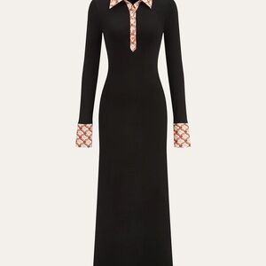 NWOT Commense Maxi Dress with Patterned Trim - never worn